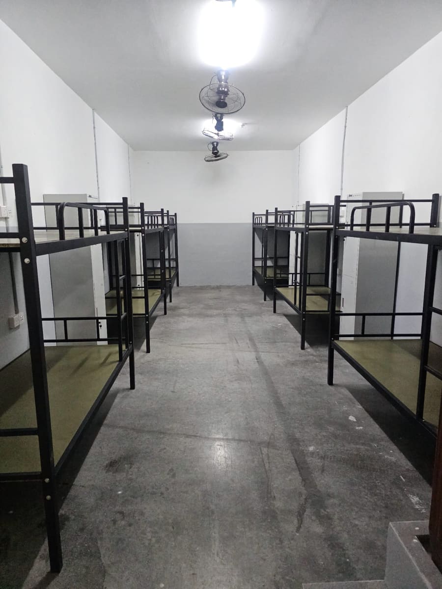 Dormitory room bunk beds and lockers — NextDorm31@Tuas dormitory in Tuas, Singapore